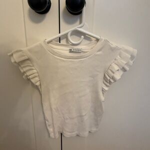 Zara Cream Ruffle Sleeve Blouse